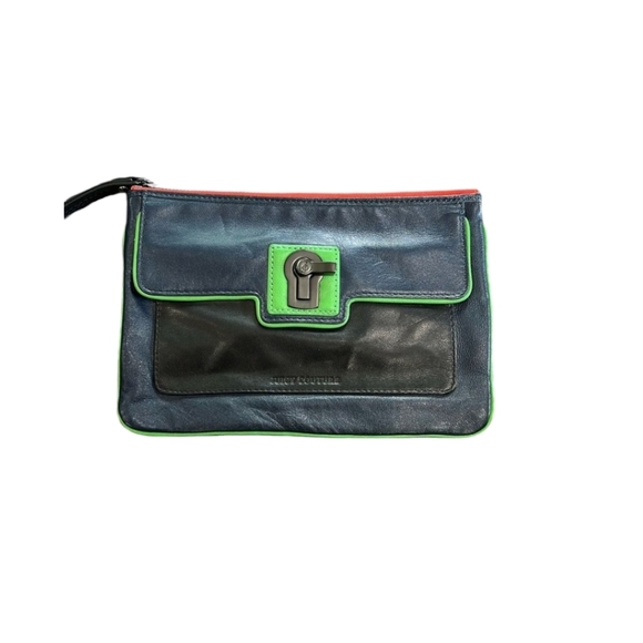 Juicy Couture Handbags - Juicy Couture Blue and Black Clutch Bag